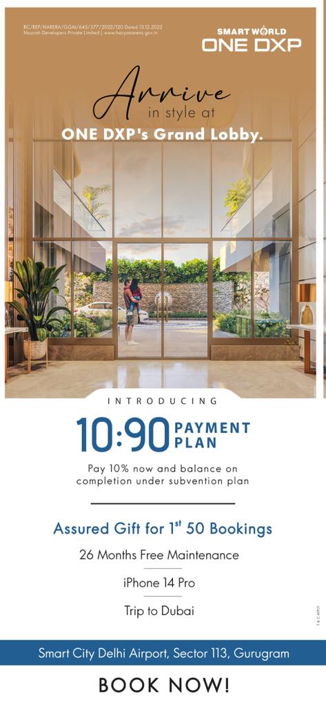 Cherish the essence of comfort & luxury at our thoughtfully crafted lifestyle apartments at Smart World One DXP, Gurgaon Update
