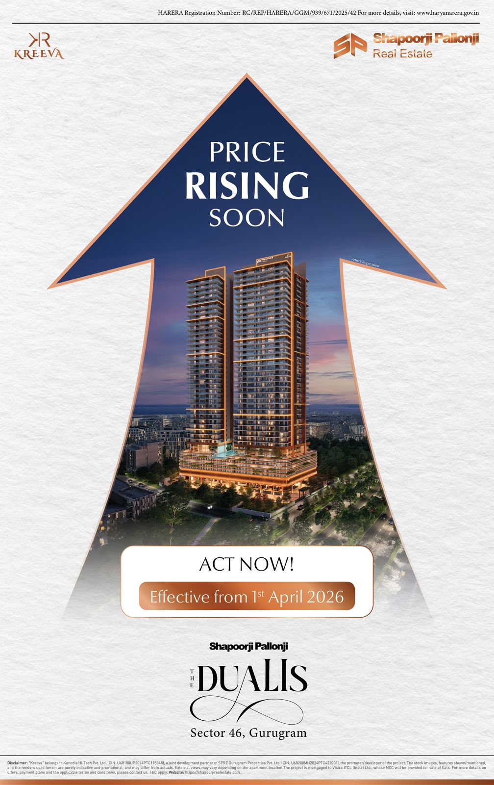 Price Rising Soon at Shapoorji Pallonji The Dualis || Act Now and Save on Your Investment || Secure Your Dream Home Before Prices Increase Update