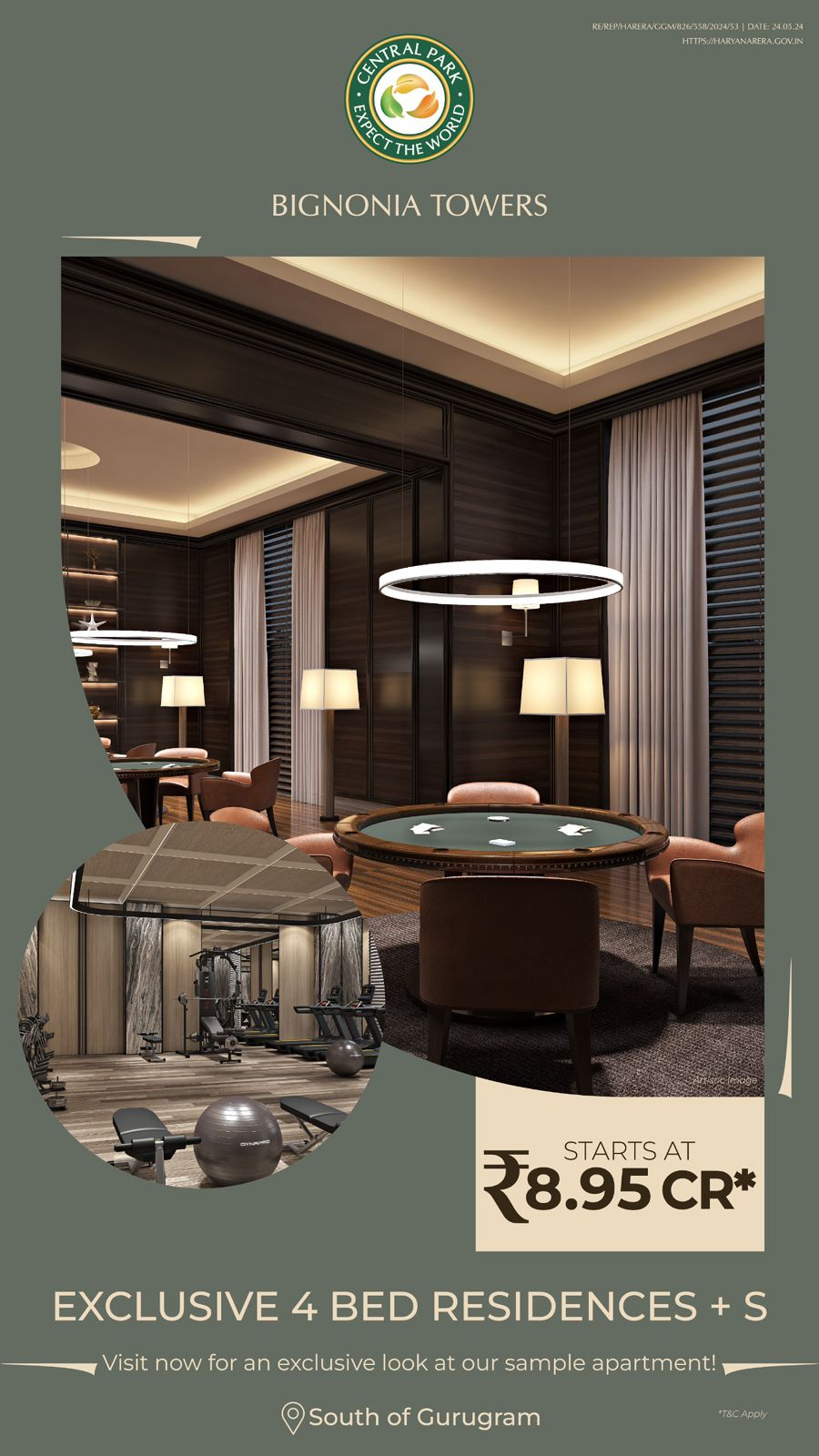 Discover Luxurious Living at Central Park Bignonia Towers, Starting ₹8.95 Cr, South of Gurugram Update