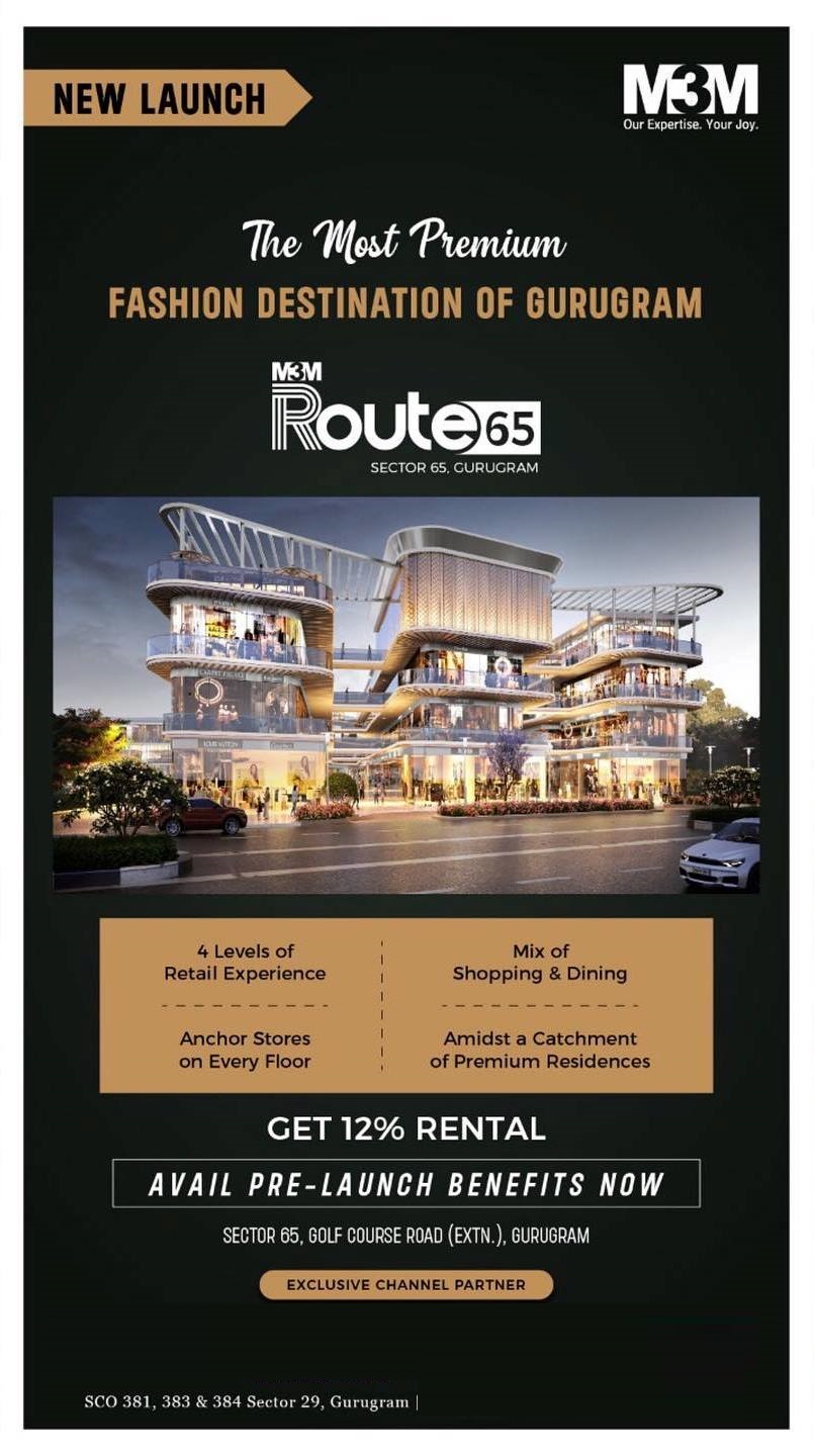 Get 12% rental, avail pre launch benefits now at M3M Route 65, Gurgaon Update
