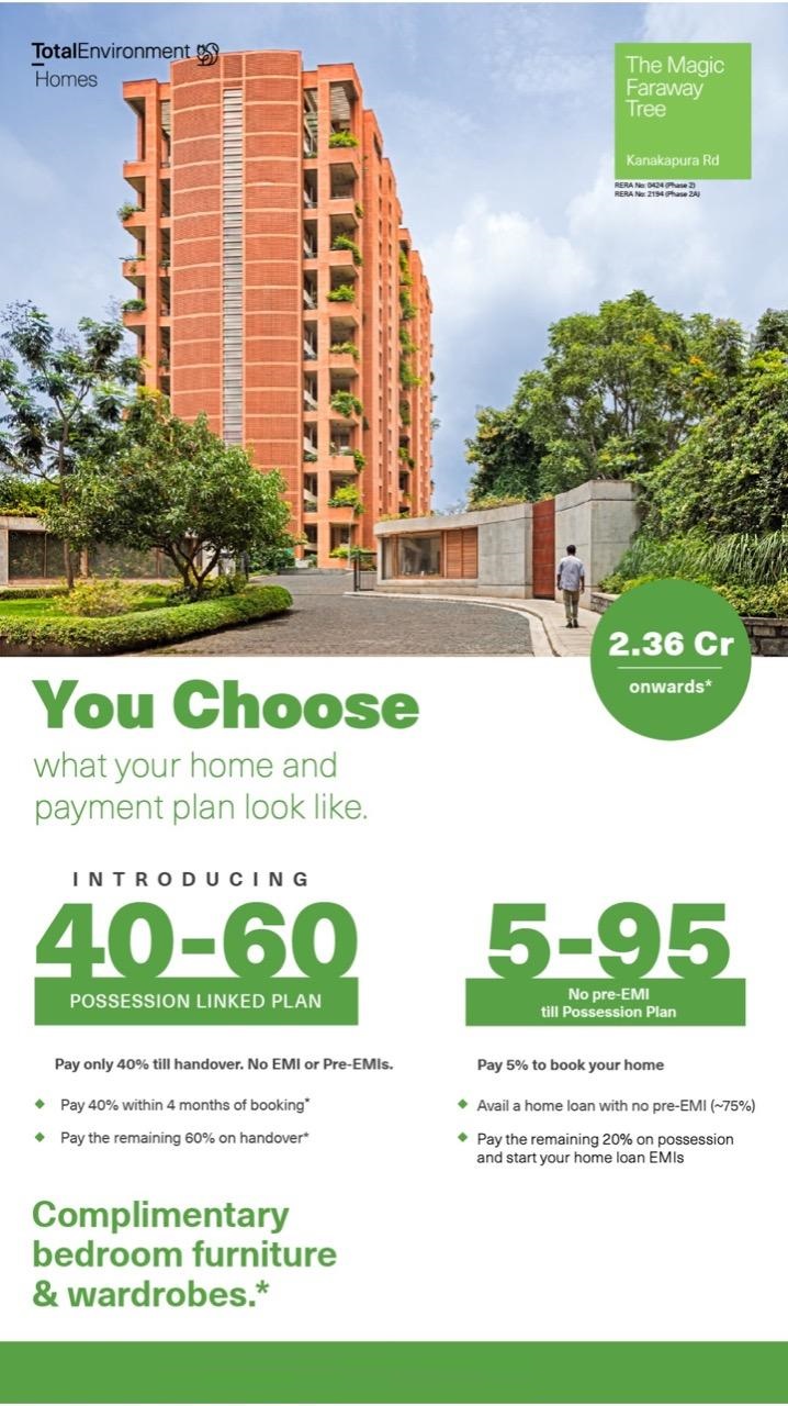 Introducing 40-60 possession linked plan at Total Environment The Magic Faraway Tree, Bangalore Update