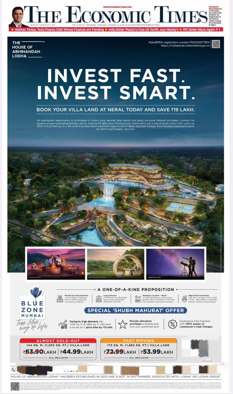 Invest in Blue Zone Mumbai - Exclusive Villa Plots in Neral by The House of Abhinandan Lodha, Starting at ₹44.99 Lakh. Update