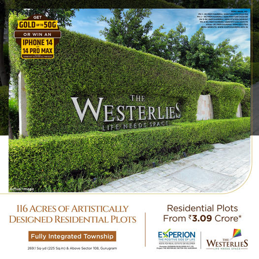 Fully integrated township at Experion The Westerlies in Sector 108, Gurgaon Update