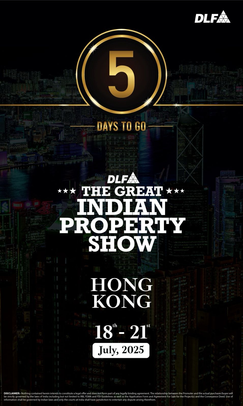 Join DLF's Great Indian Property Show in Hong Kong, July 18-21, 2025 Update