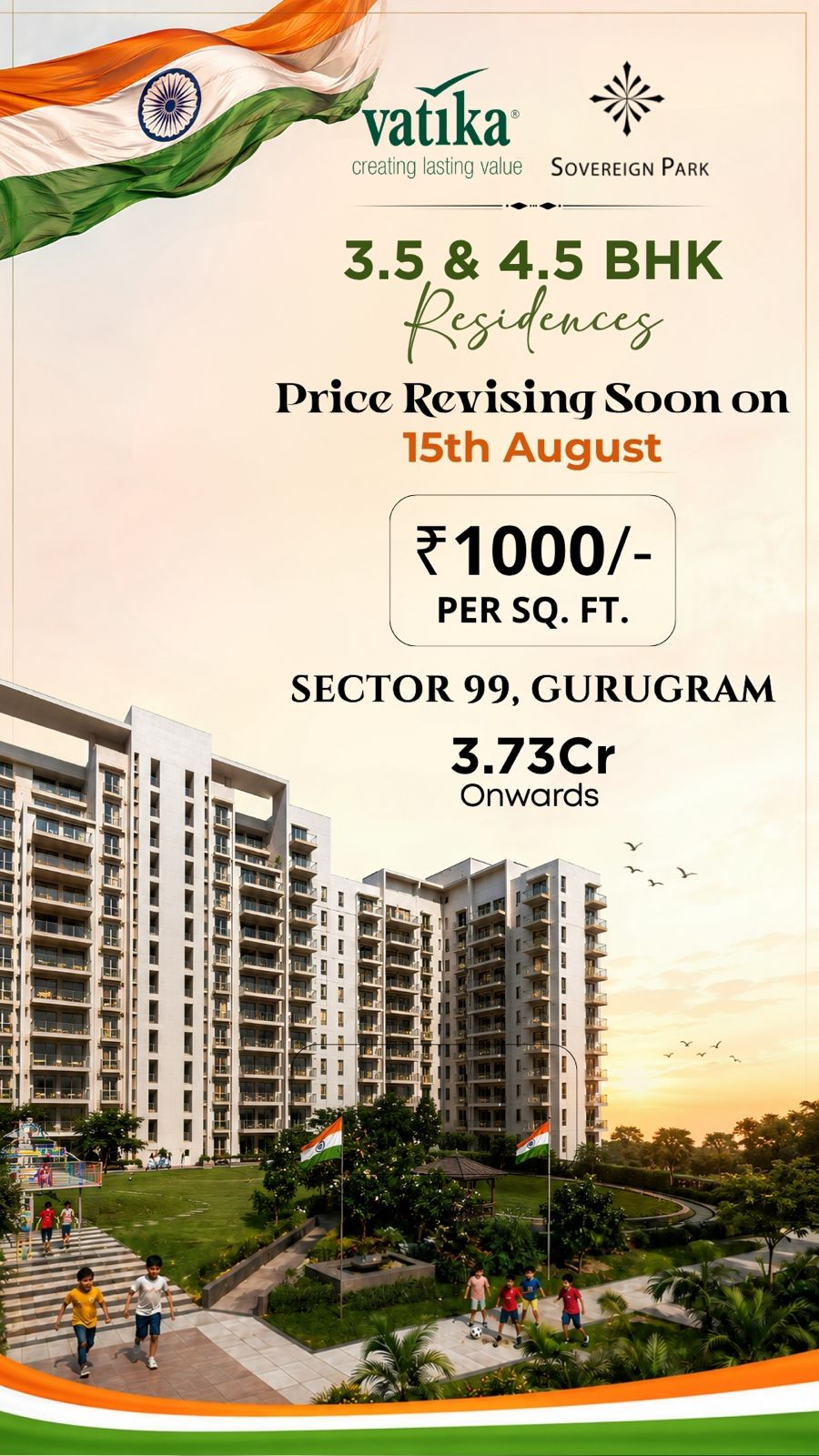 Secure Your Dream Home Before Price Revision || Price Revising on 15th August at Vatika Sovereign Park || Act Fast: Price Hike at Vatika Sovereign Park Update