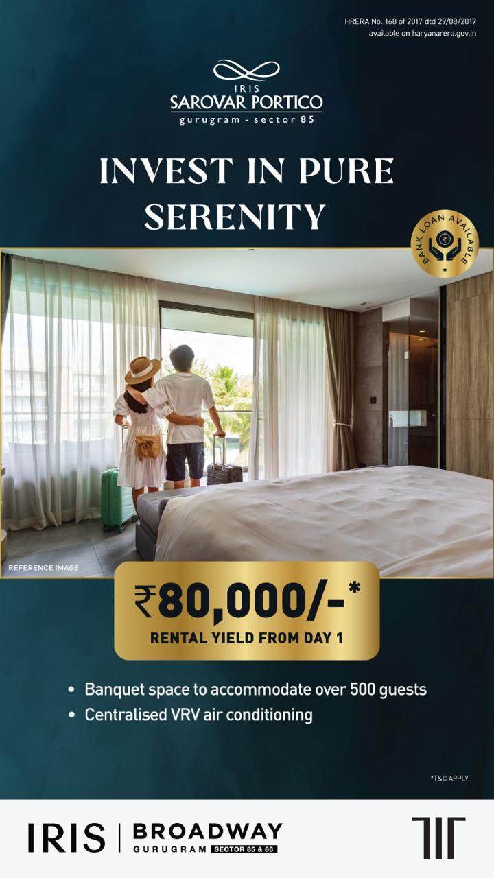 Invest in Pure Serenity at IRIS Sarovar Portico, Gurugram Sector 85 Update