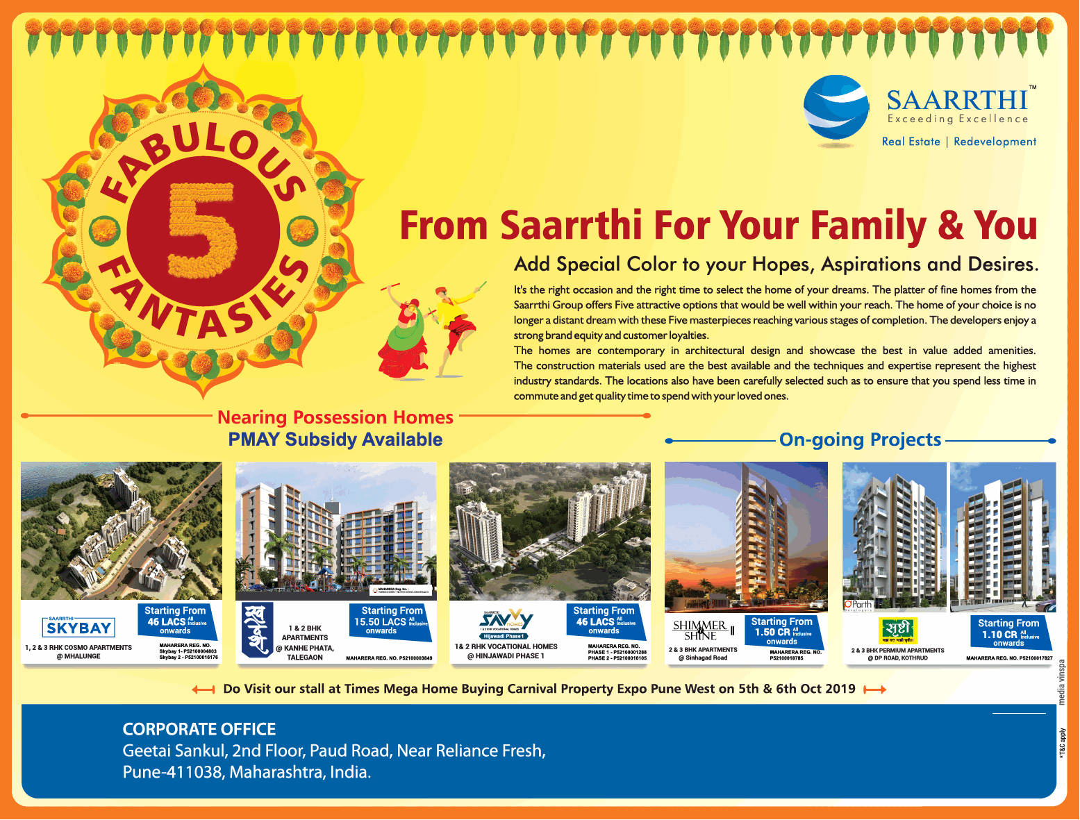 Book nearing possession homes at Saarrthi Projects, Pune Update