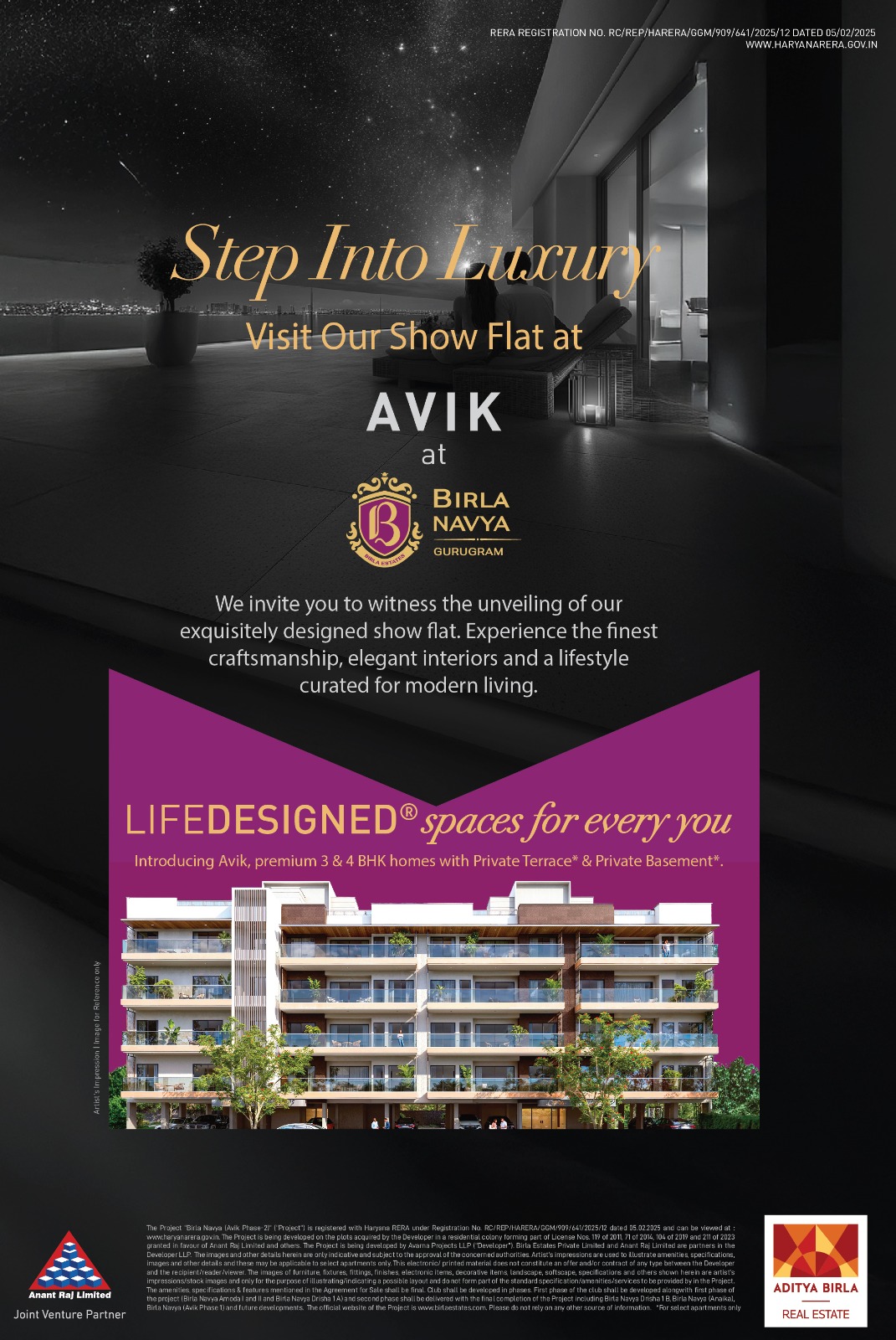 Luxury 3 & 4 BHK Flats at Avik, Birla Navya Gurgaon Update