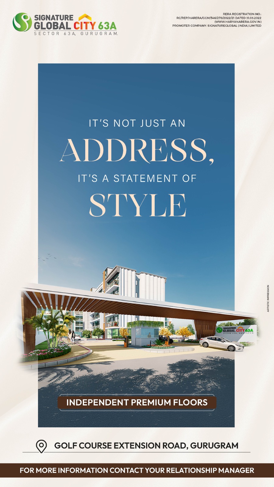 Signature Global City 63A, Luxury Living at Golf Course Extension Road, Gurugram Update