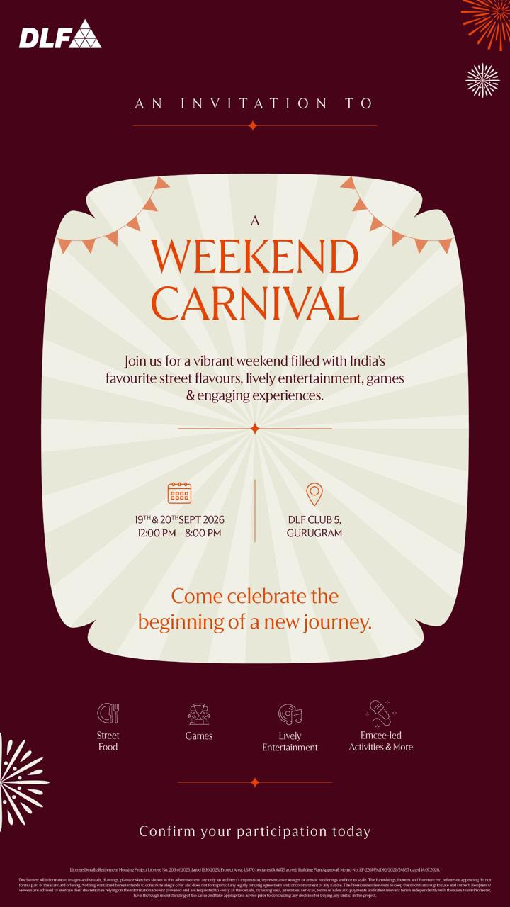 Join Us for a Weekend Carnival at DLF Club 5, Gurugram || Celebrate with DLF: Weekend Carnival Invitation || Experience the DLF Weekend Carnival Event in Gurugram Update