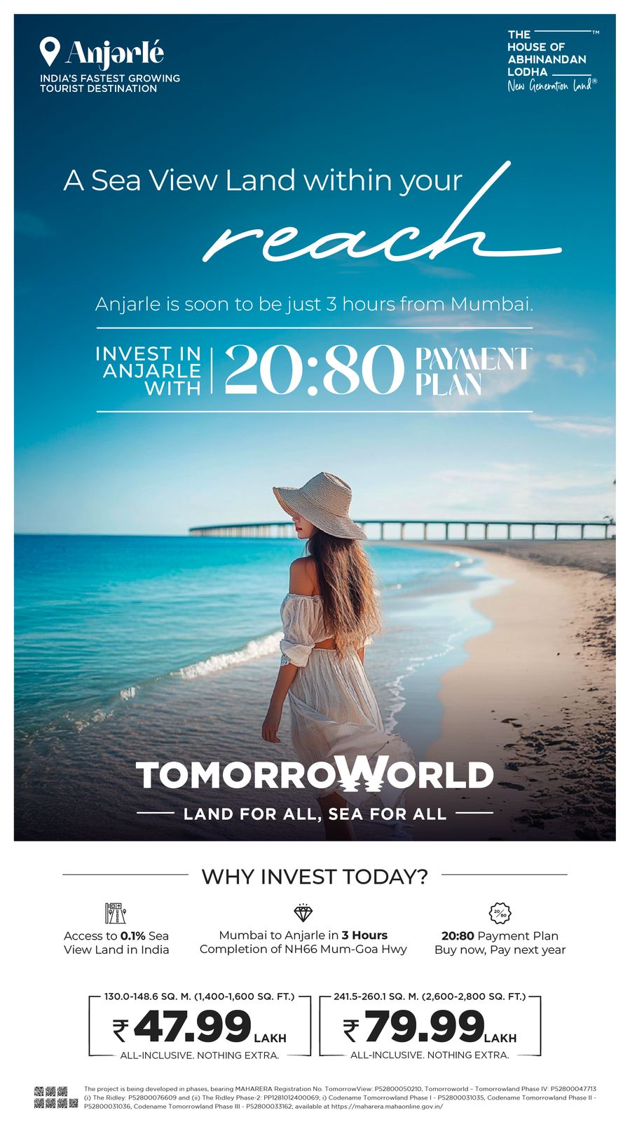 Discover Sea View Paradise with TomorrowWorld, Starting at ₹47.99 Lakh in Anjarle by The House of Abhinandan Lodha Update