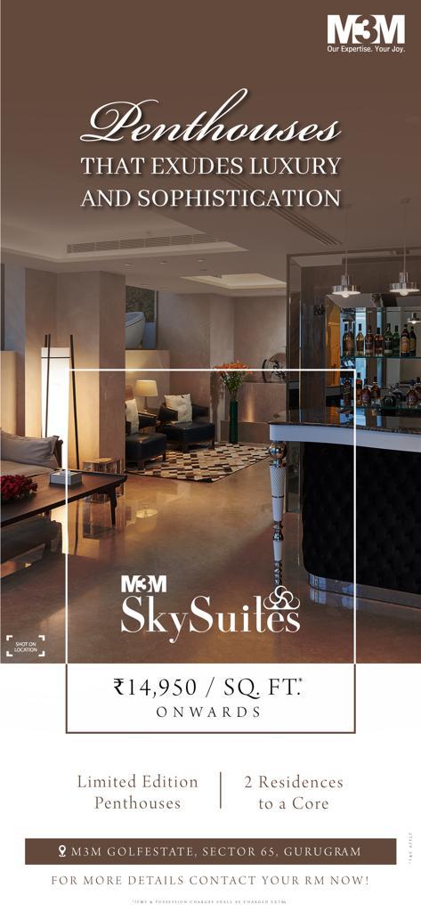 M3M Sky Suites Rs 14950 per sqft onwards in Sector 65, Gurgaon Update