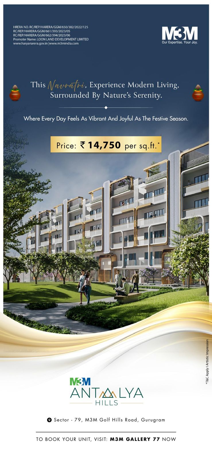 Experience Vibrant Living at M3M Antalya Hills, Gurugram - Prices at ₹14,750/sq.ft. Update