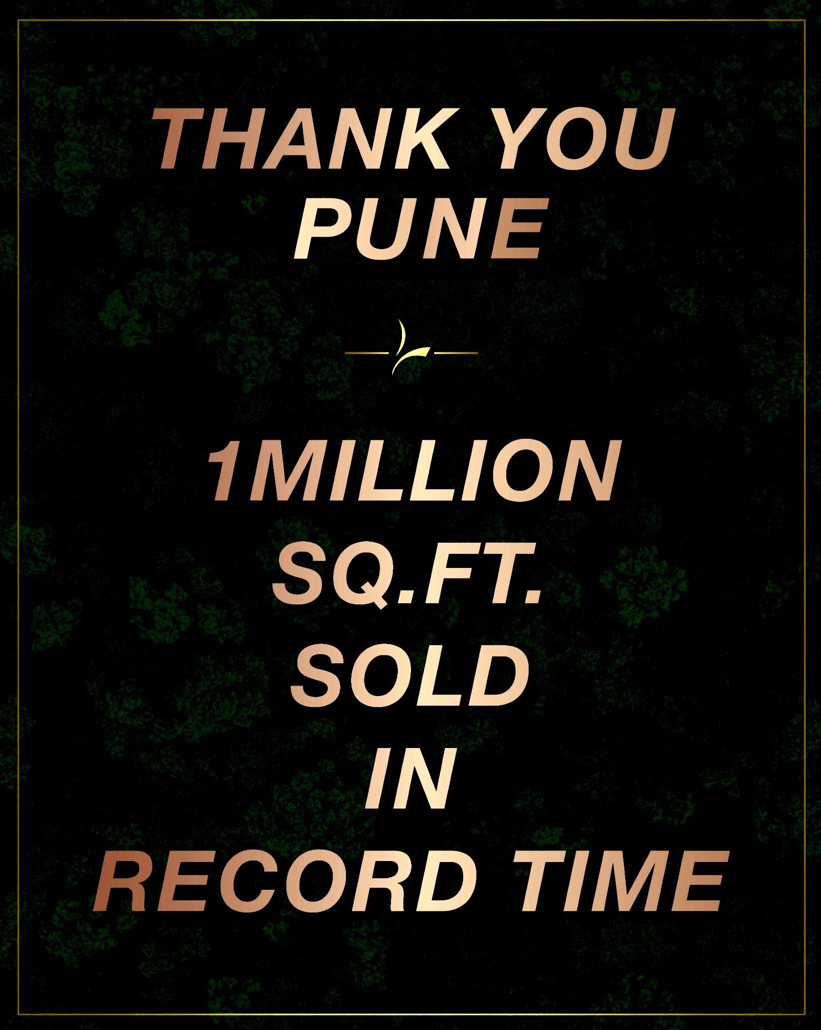 Celebrate with Pune, 1 Million Sq. Ft. Sold, Record Time Update