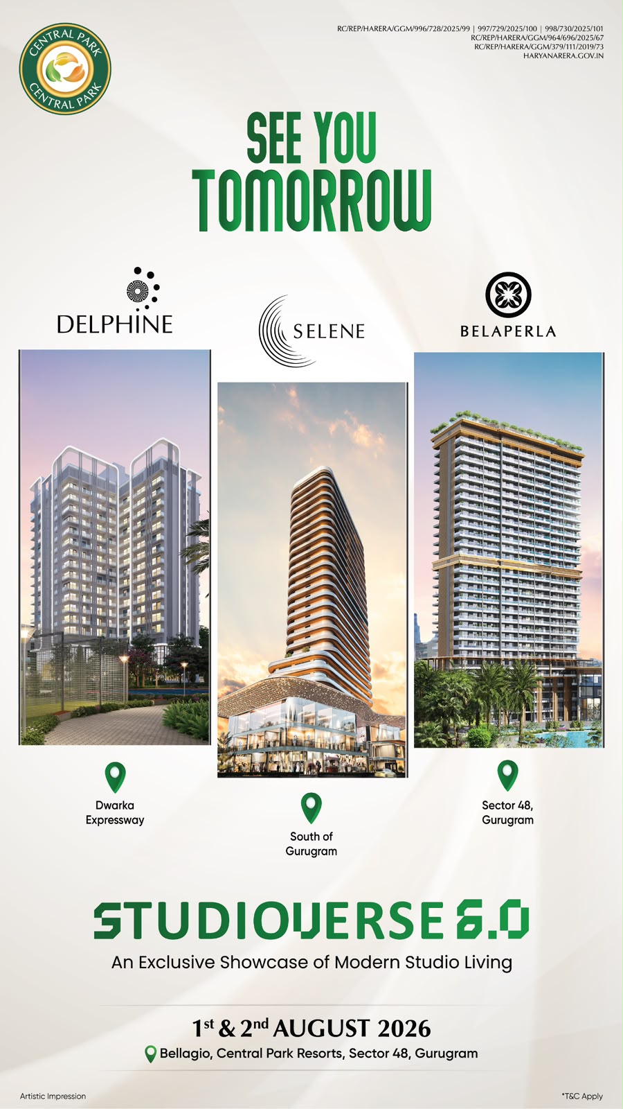 Join STUDIOVERSE 6.0 at Central Park || Discover Modern Studio Living at STUDIOVERSE 6.0 || Experience STUDIOVERSE 6.0 in Gurugram Update