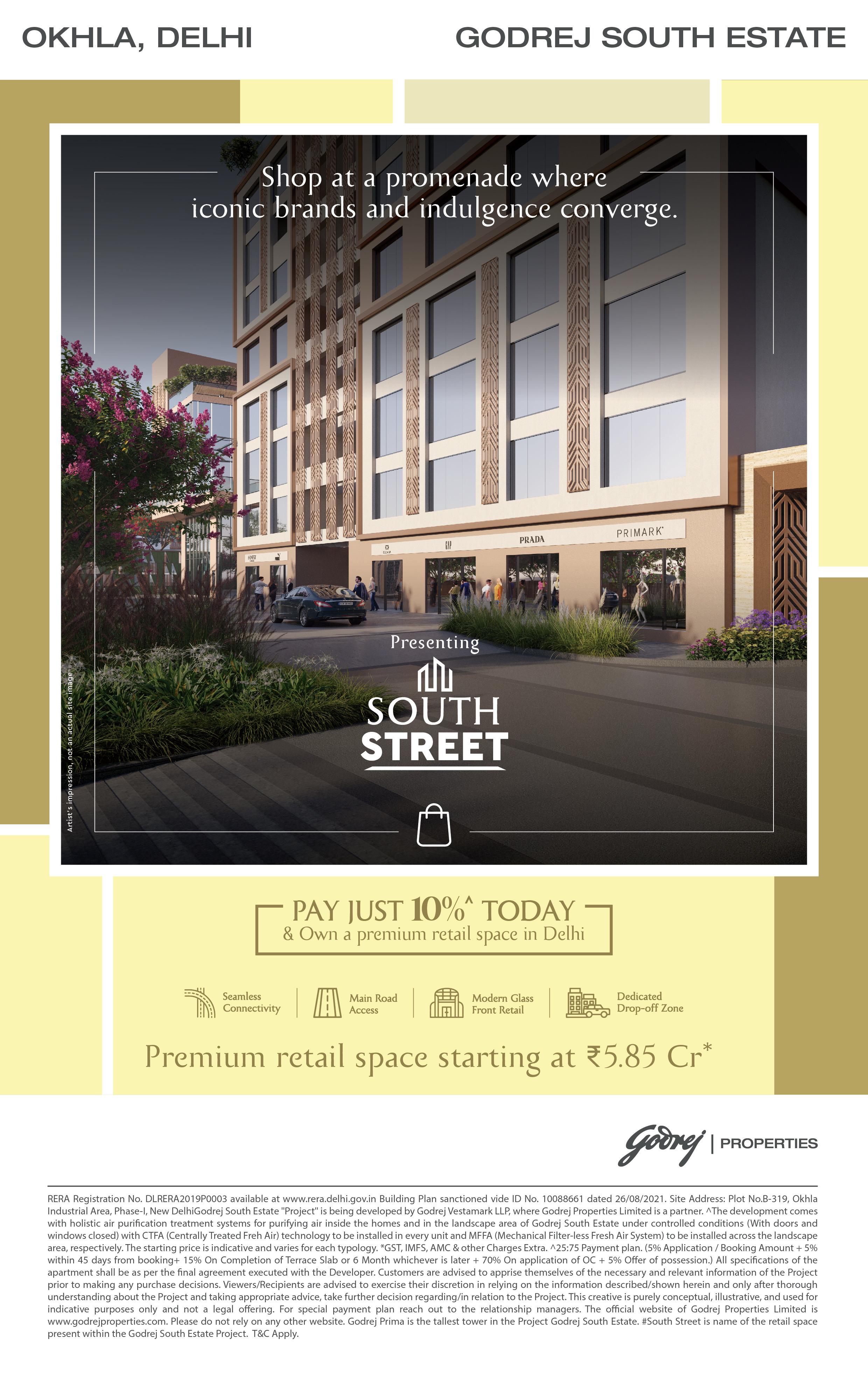 Premium Retail Space in Okhla, Delhi by Godrej Properties Update