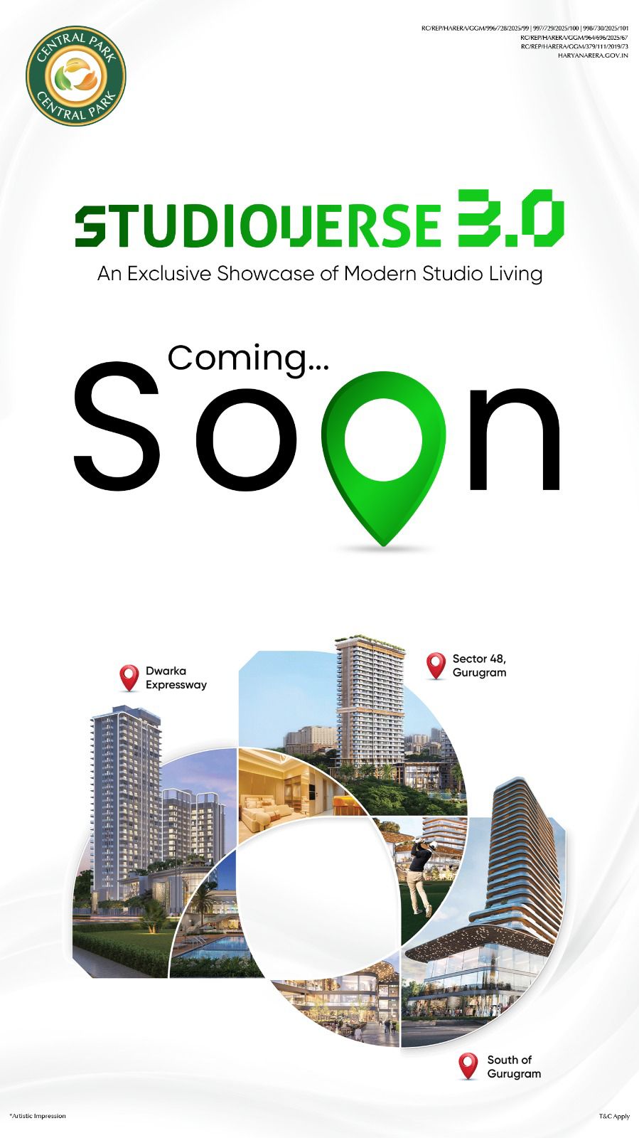Discover Central Park's New Studioverse 3.0 || Studio Living Coming Soon to Gurugram || Central Park Studioverse Launch Alert Update