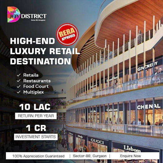 Elan Group Unveils Joy District: A Pinnacle of Luxury Retail in Sector-88, Gurugram" Update