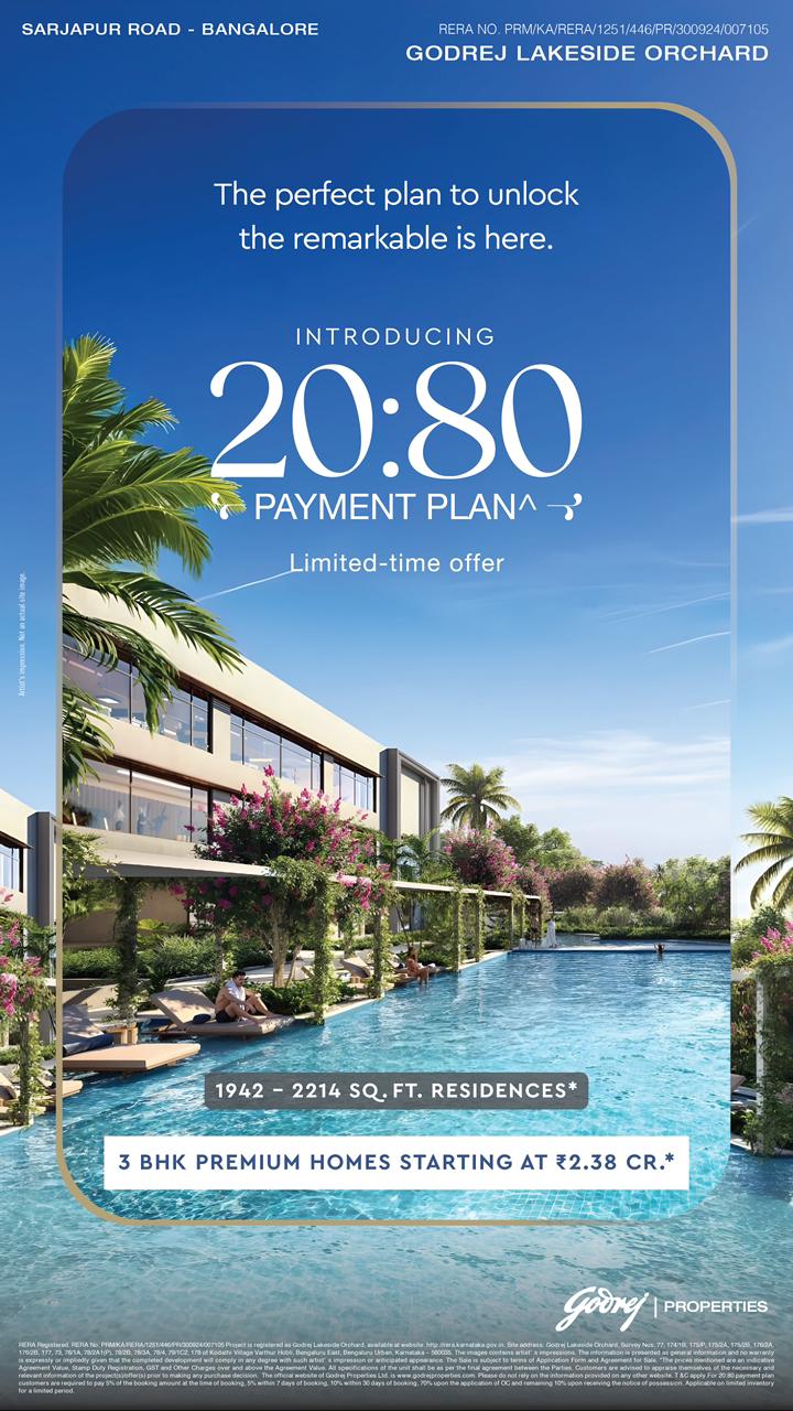 Own a Luxury 3 BHK in Godrej Lakeside Orchard, Sarjapur Road, Bangalore - Starting at ₹2.38 Cr Update