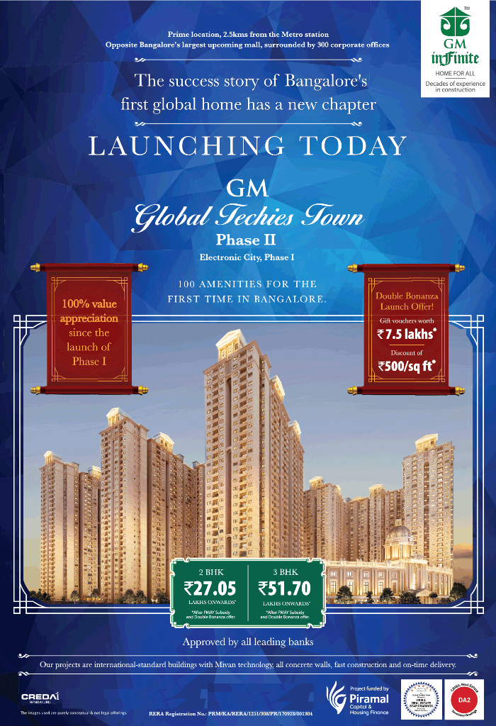 Launching today GM Global Techies Phase 2 in Bangalore Update