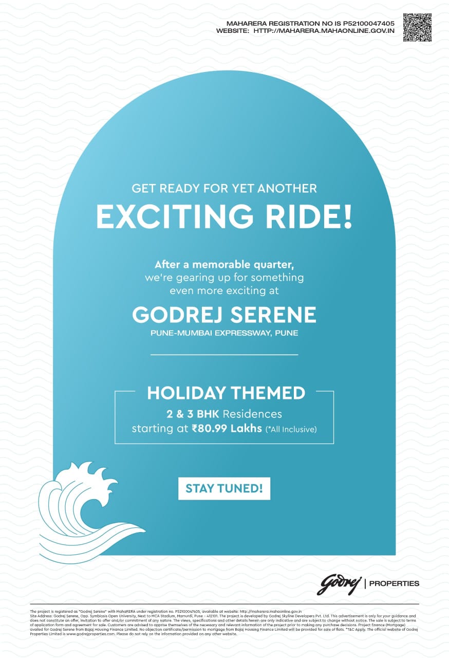 Explore Godrej Serene: Holiday Themed 2 & 3 BHK Residences in Pune, starting at ₹80.99 Lakhs Update