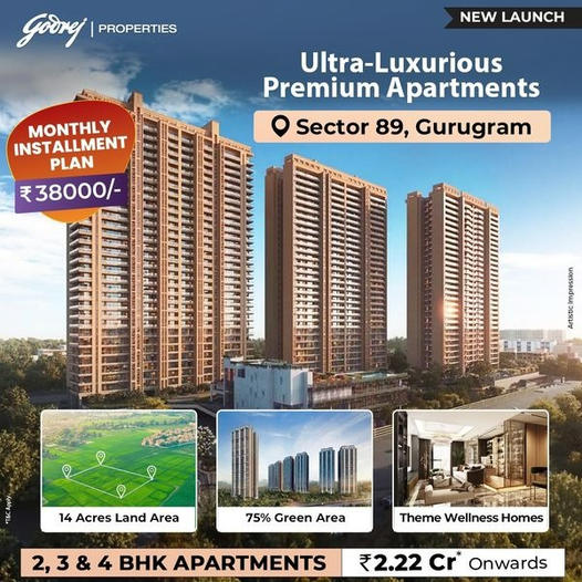 Godrej Properties Unveils Ultra-Luxurious Apartments in Sector 89, Gurugram with Easy Monthly Plans Update