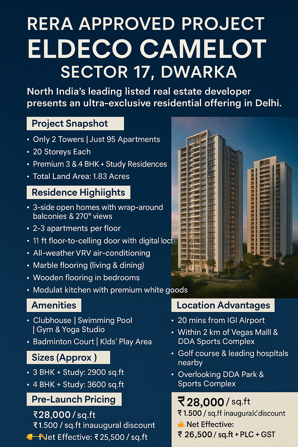 Discover Luxury Living at Eldeco Camelot, Sector 17, Dwarka - Pre-Launch Offer! Update