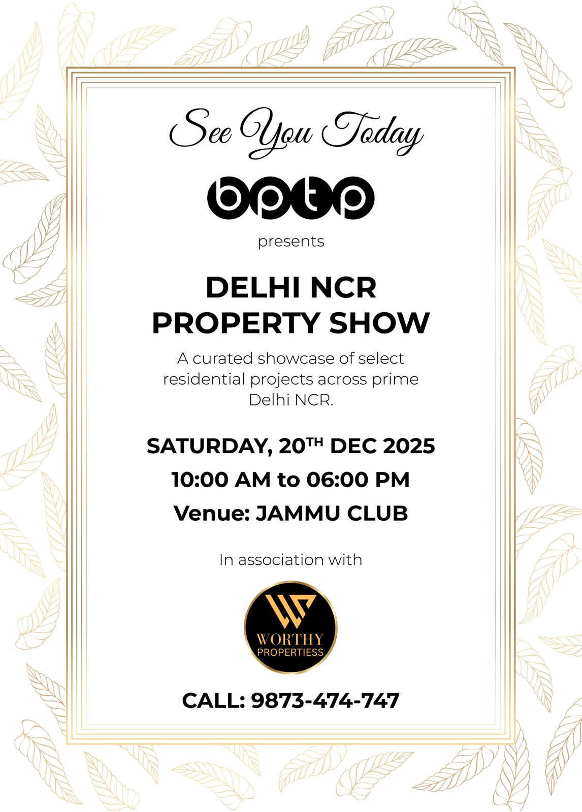 Discover Your Dream Home at the Delhi NCR Property Show, December 20th, 2025, Jammu Club Update