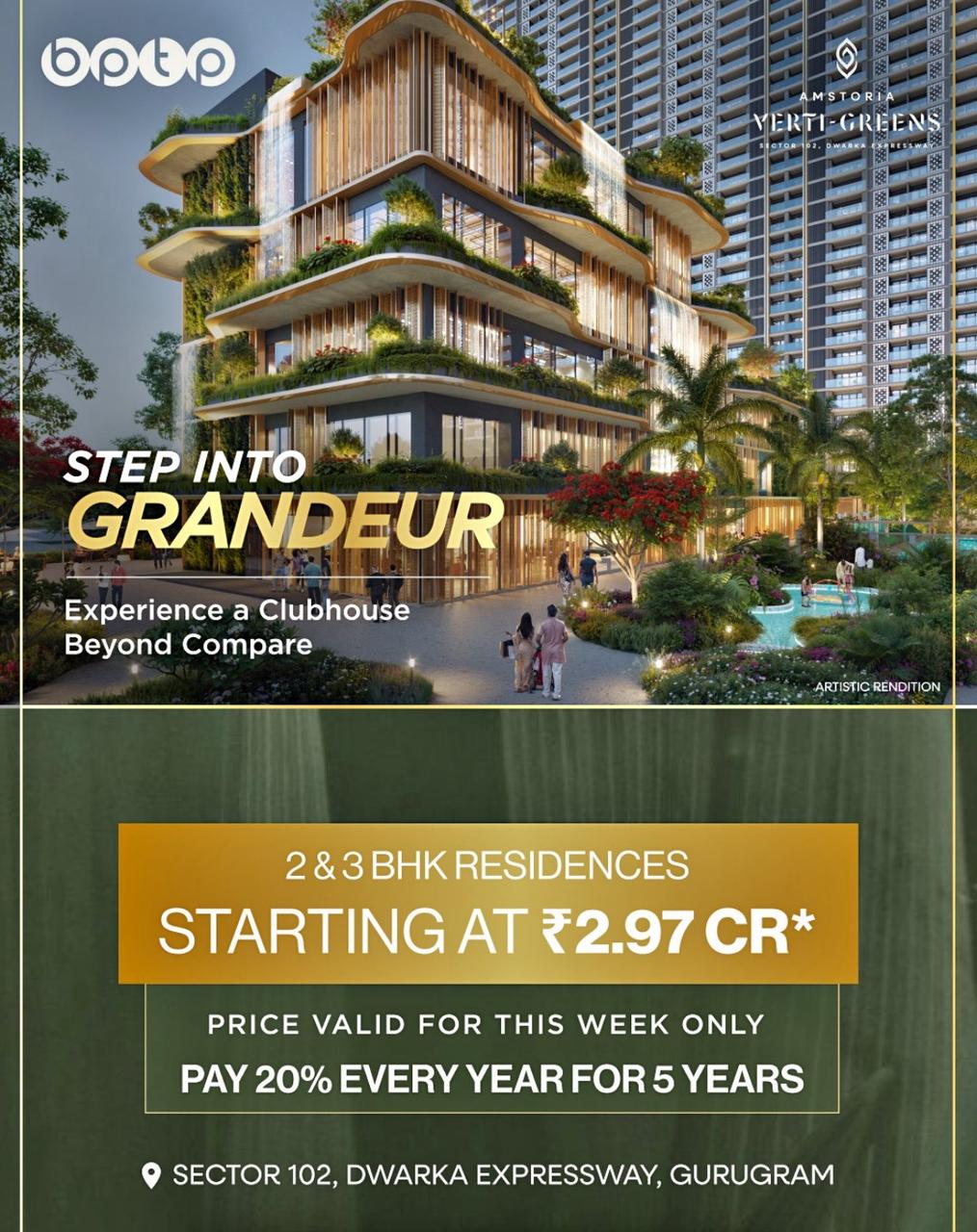 Discover Luxury Living at BPTP Amstoria, Sector 102, Gurugram, Starting at ₹2.97 Cr Update