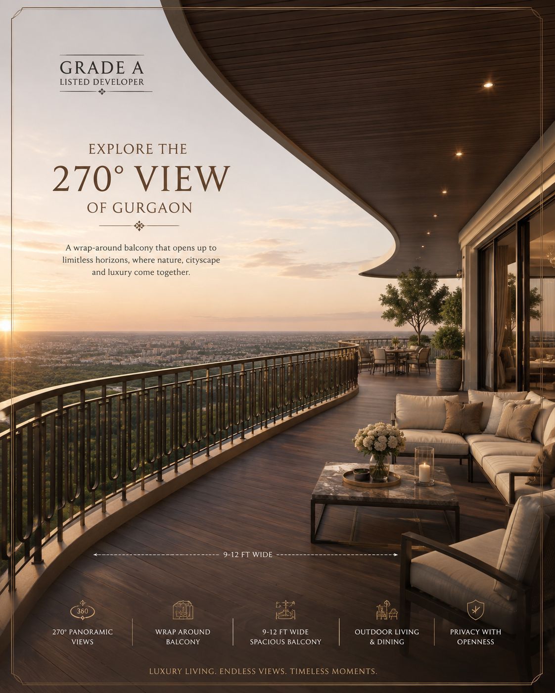 Discover 270° Panoramic Views in Gurgaon || Experience Luxury Living with Wrap-Around Balconies || Explore Endless Horizons from Your Balcony Update