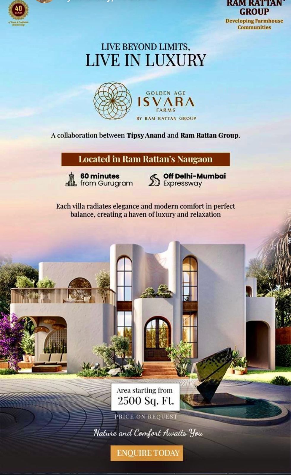Explore Luxury Living at Golden Age Isvara Farms by Ram Rattan Group, Naugaon Update