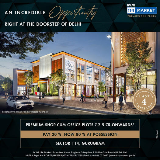 Last 4 units left at M3M 114 Market, Gurgaon Update