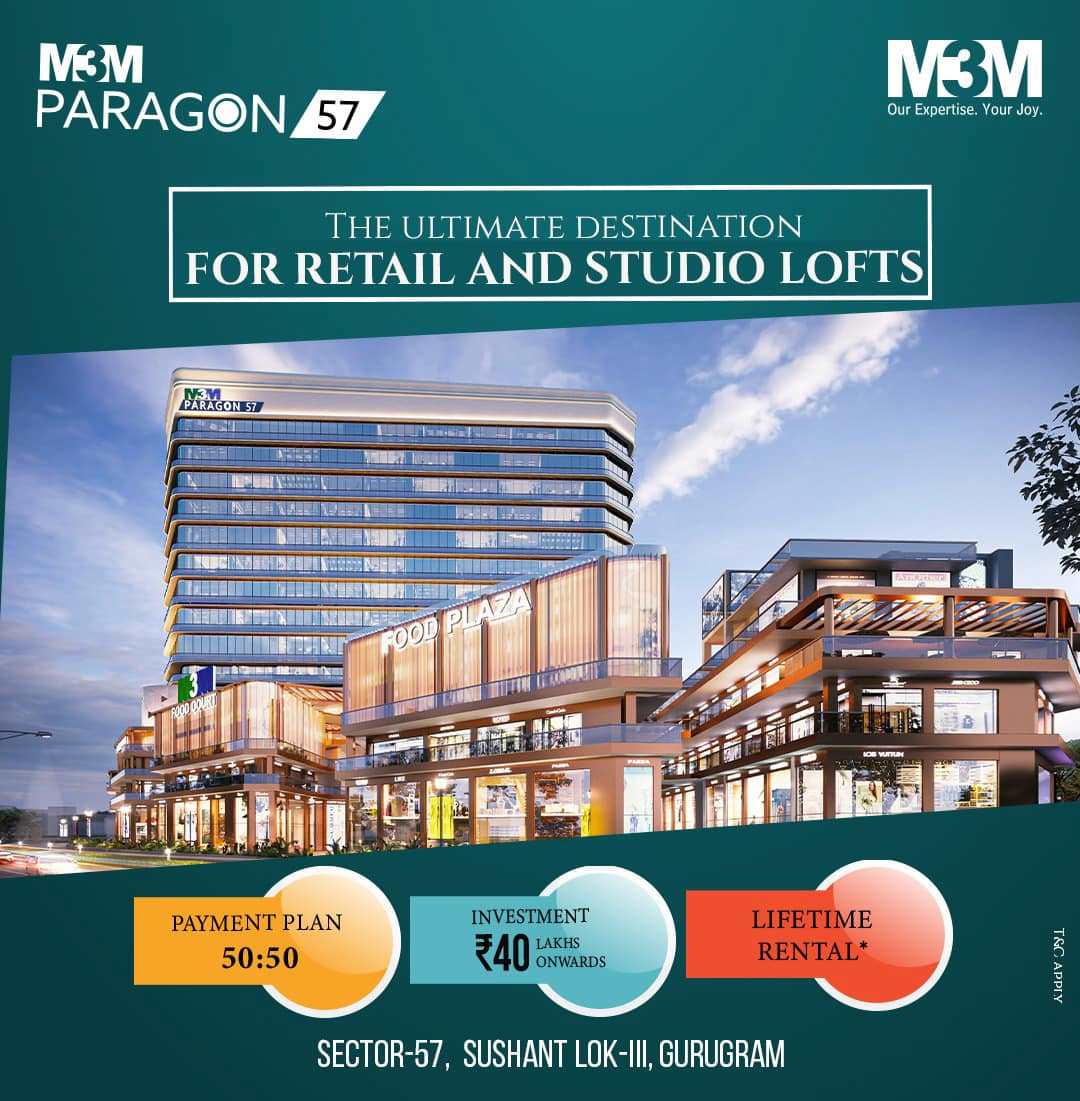 Presenting  50:50 payment plan at M3M Paragon in sector 57, Gurgaon Update