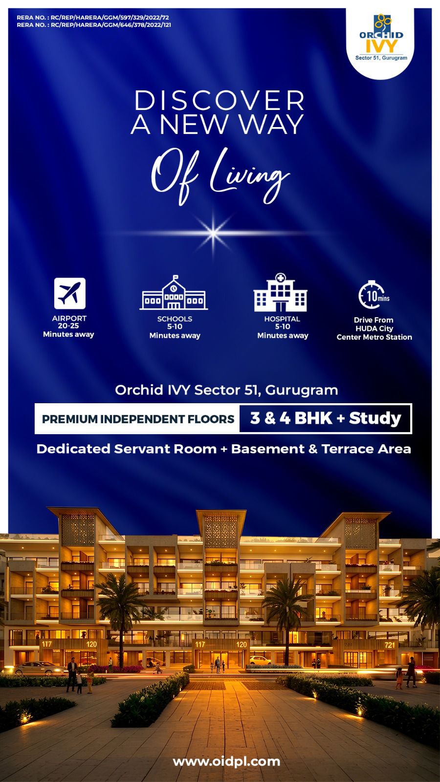 Explore Independent Floors at Orchid IVY || Luxury Living in Sector 51, Gurugram || Discover Premium Homes with Study & Servant Quarters Update