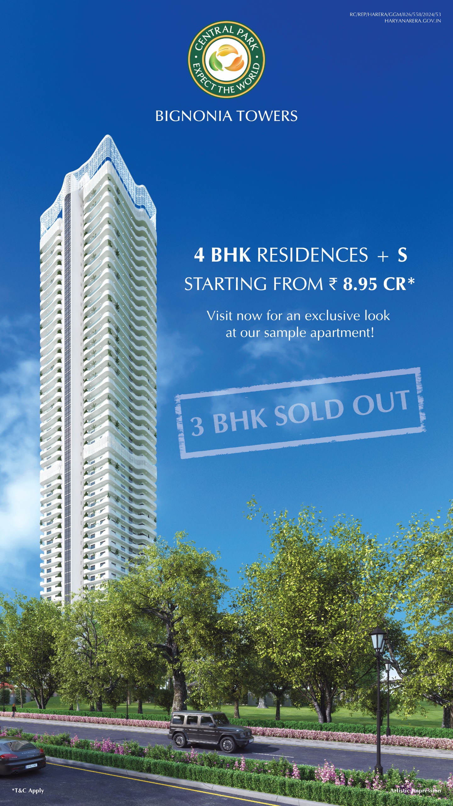 Luxury 4 BHK Residences at Bignonia Towers, Starting ₹8.95 Cr, Central Park Update