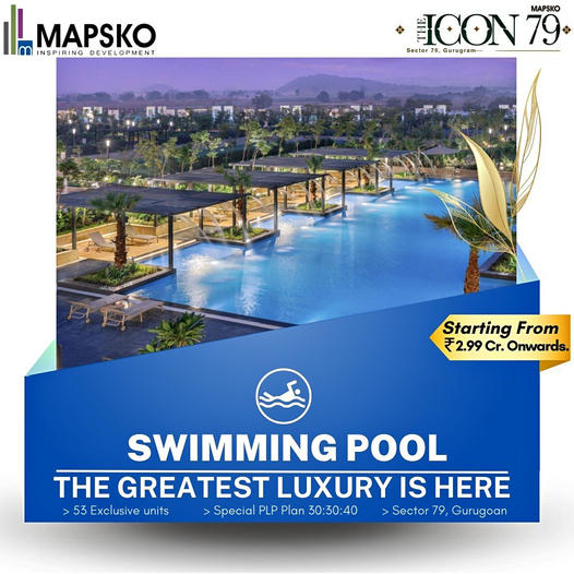swimming pool at Mapsko The Icon in Sector 79, Gurgaon Update