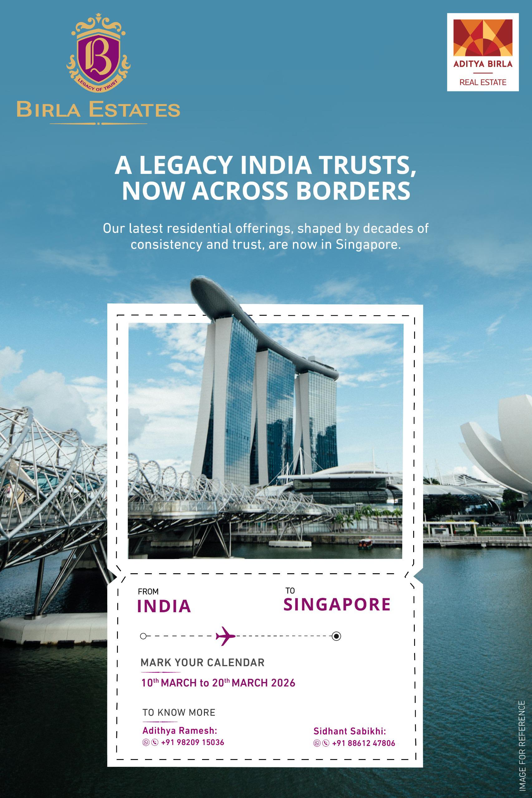 Explore Birla Estates in Singapore! || Discover New Horizons with Birla's Trusted Legacy! || Mark Your Calendar for Birla Estates Singapore Launch! Update
