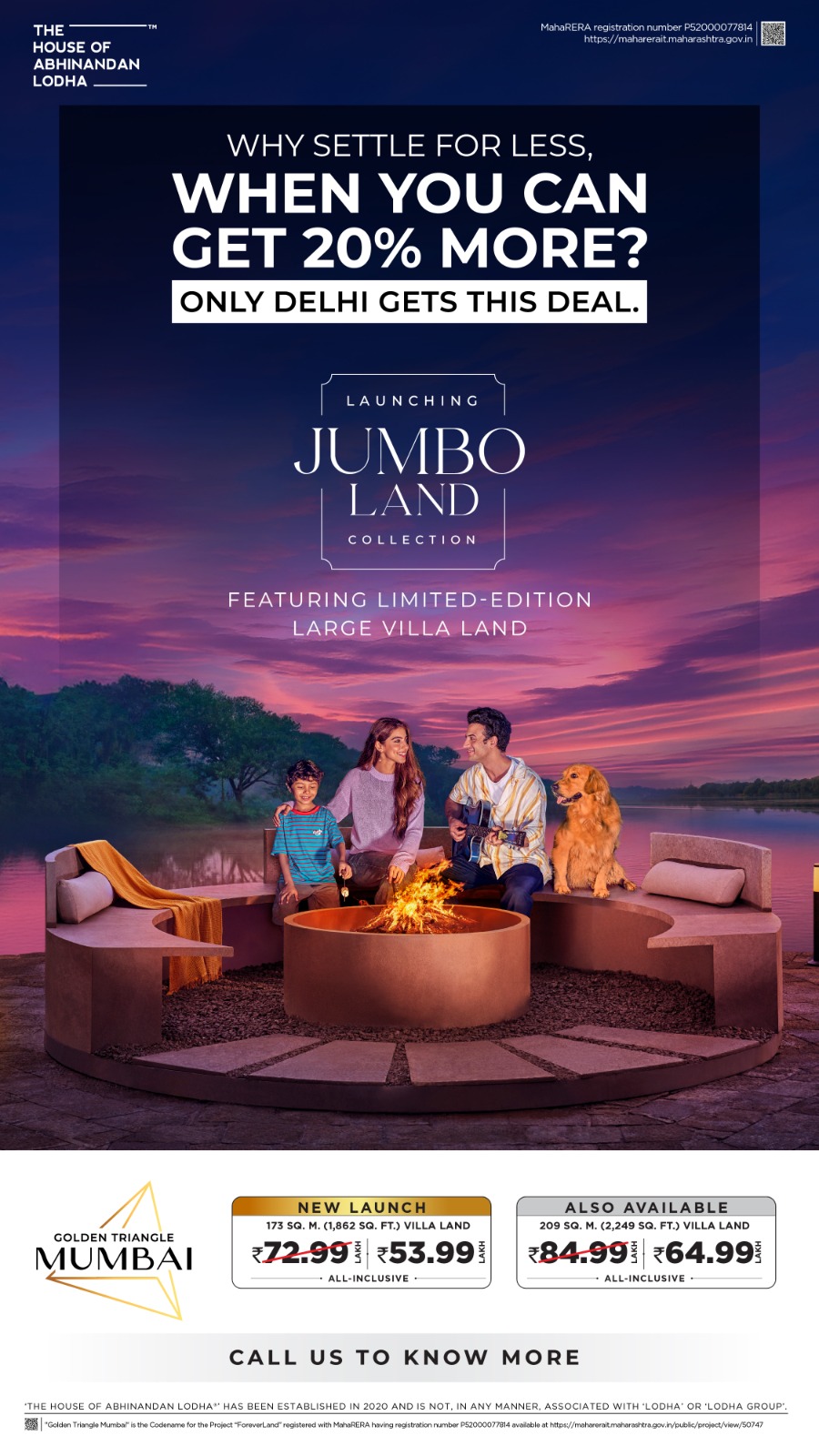 Get 20 Percent More with Jumbo Land in Golden Triangle Mumbai, The House of Abhinandan Lodha Update