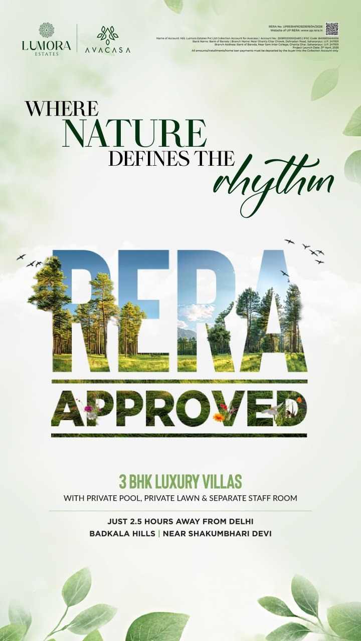 Explore RERA Approved Villas by Lumora Estates || Discover Avacasa's Luxury Villas at Badkala Hills || Own a 3 BHK Luxury Villa Today Update