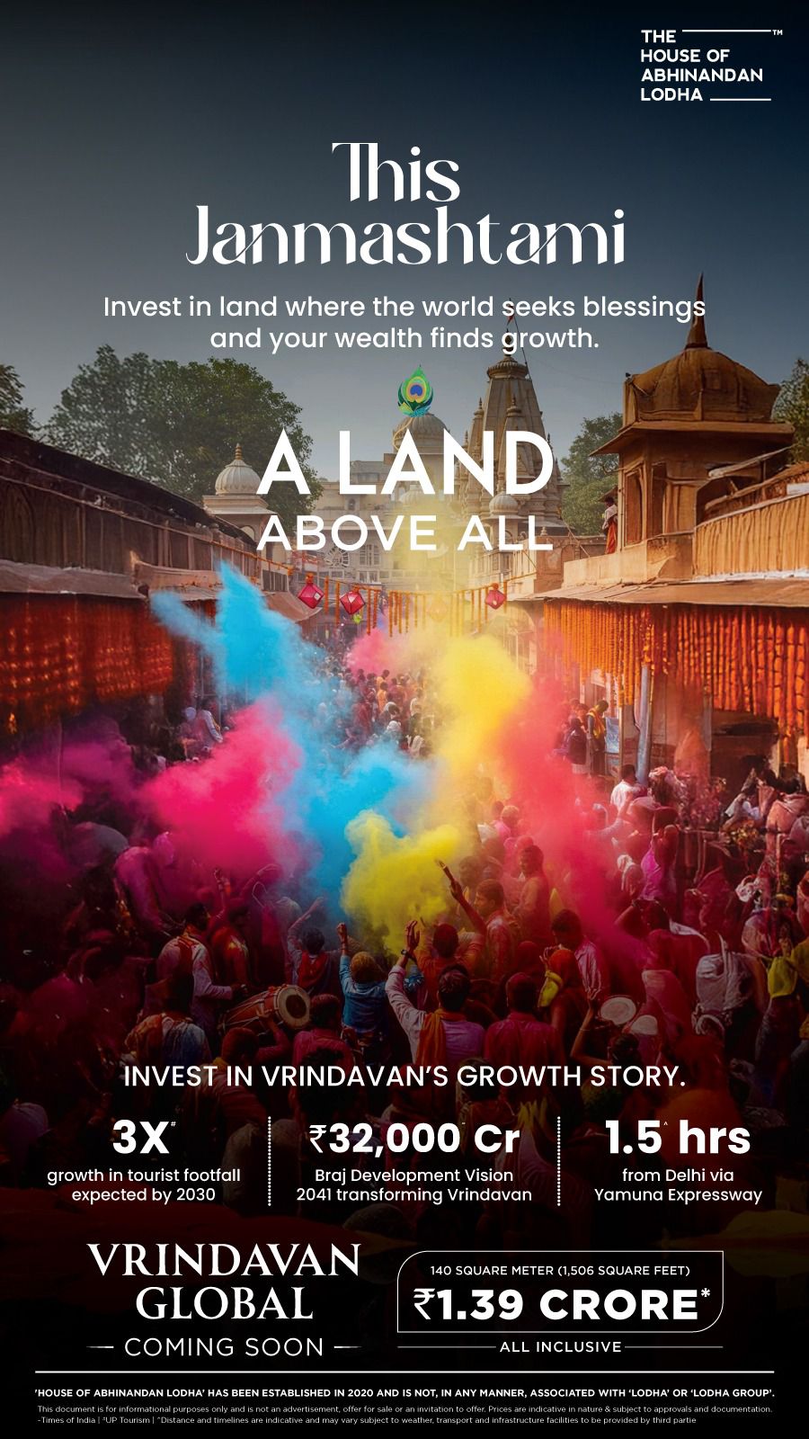Invest in Vrindavan's Growth Story by The House of Abhinandan Lodha, 140 Sq Meter at ₹1.39 Crore Update