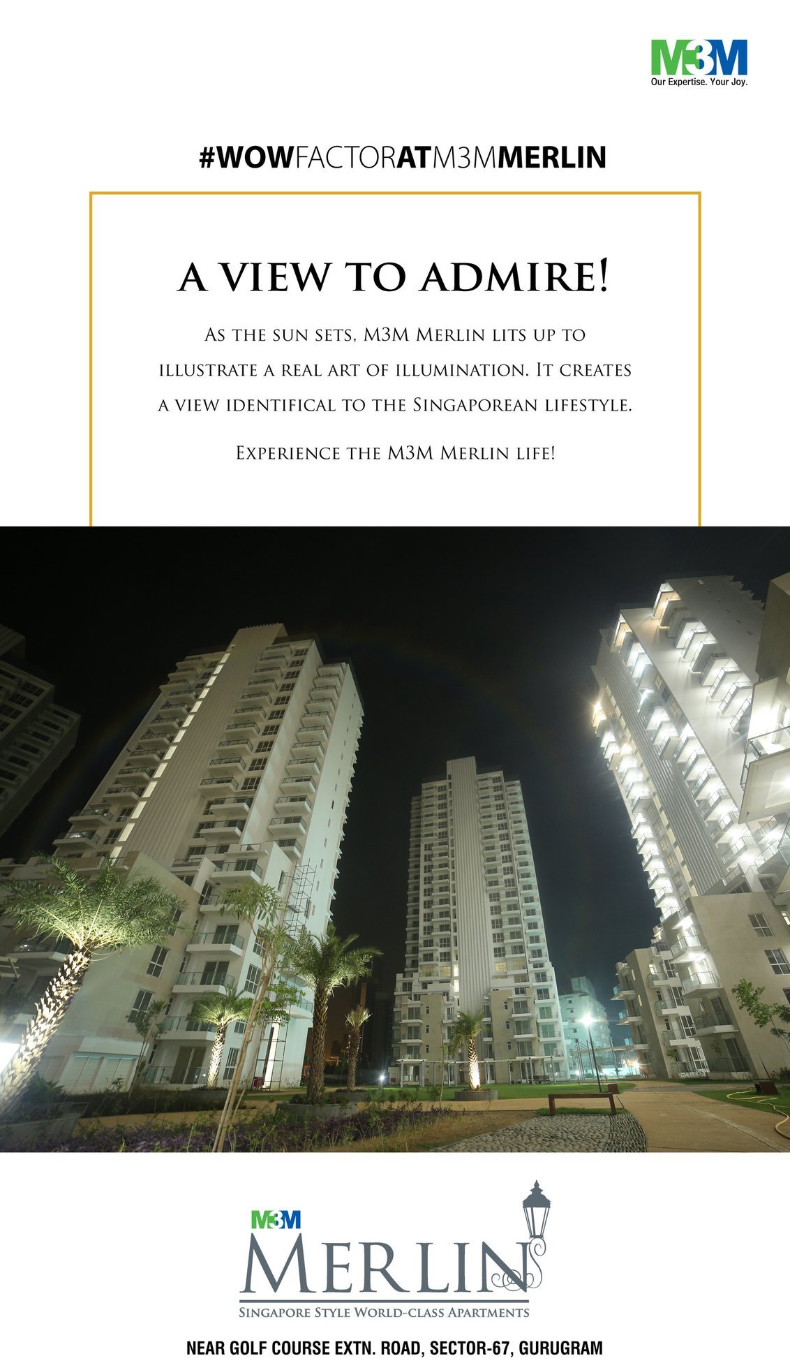 As the sun sets, M3M Merlin lights up to a view identical to the Singaporean lifestyle Update