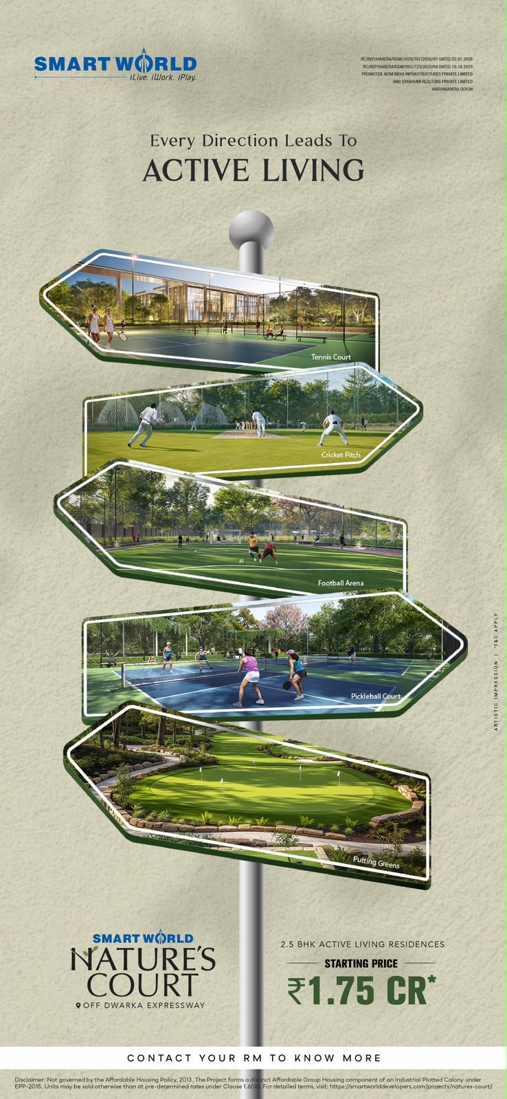 Discover Active Living at Nature's Court || Starting at ₹1.75 CR: Smart World Nature's Court || Experience Luxury Off Dwarka Expressway photo 1