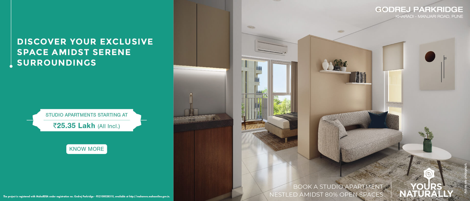 Studio apartments starting Rs 25.35 Lac (all incl.) at Godrej Parkridge, Pune Update