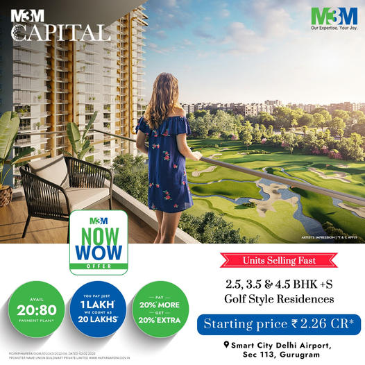 M3M Capital: Exclusive Golf Style Residences in Sector 113, Gurugram Update