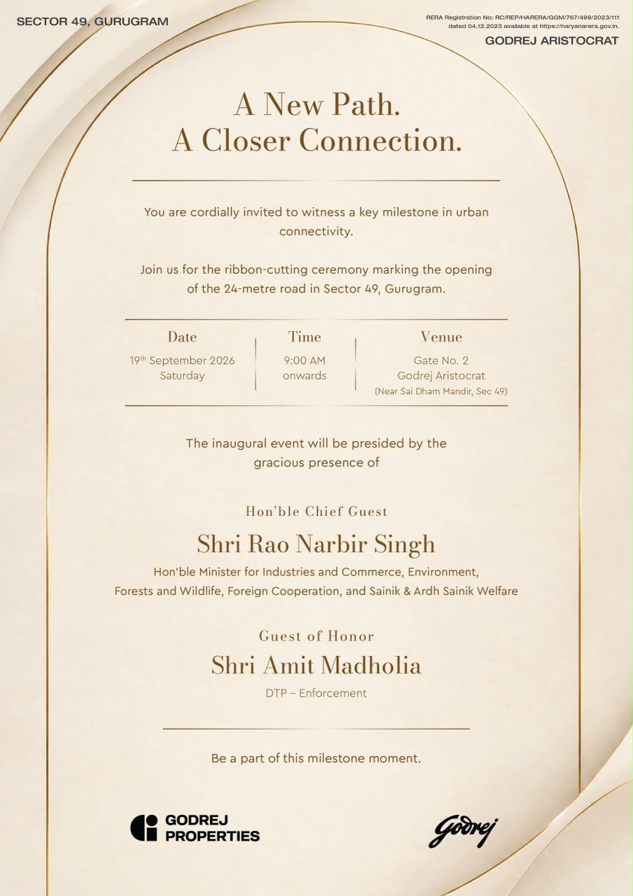 Celebrate Godrej Aristocrat's Milestone Event! || Join Us at the New Road Inauguration! || Attend the Grand Opening Ceremony! Update