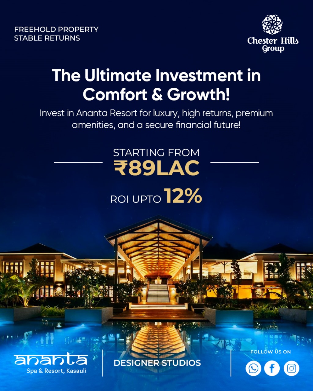 Invest in Luxury & Growth at Ananta Resort, Kasauli, by Chester Hills Group, Starting from ₹89 LAC Update