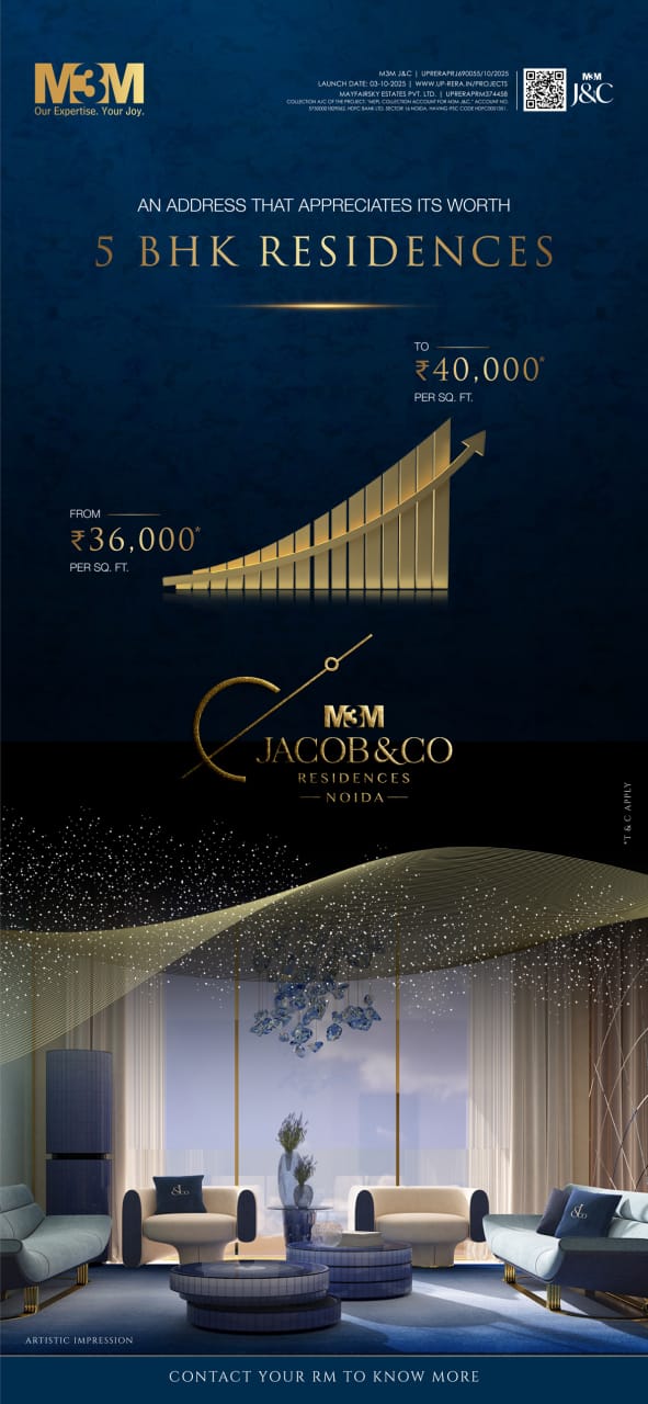 M3M Jacob & Co Residences Noida 5 BHK Homes From ₹36000 sq ft Launching 02 10 2023 Update