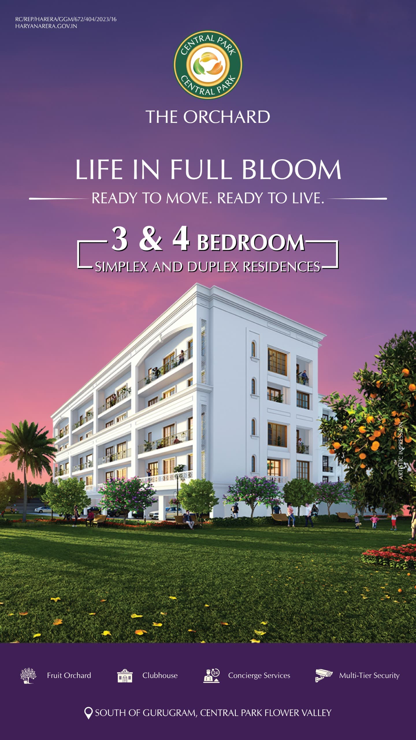 Discover The Orchard at Central Park, South of Gurugram - 3 & 4 Bedroom Residences Update