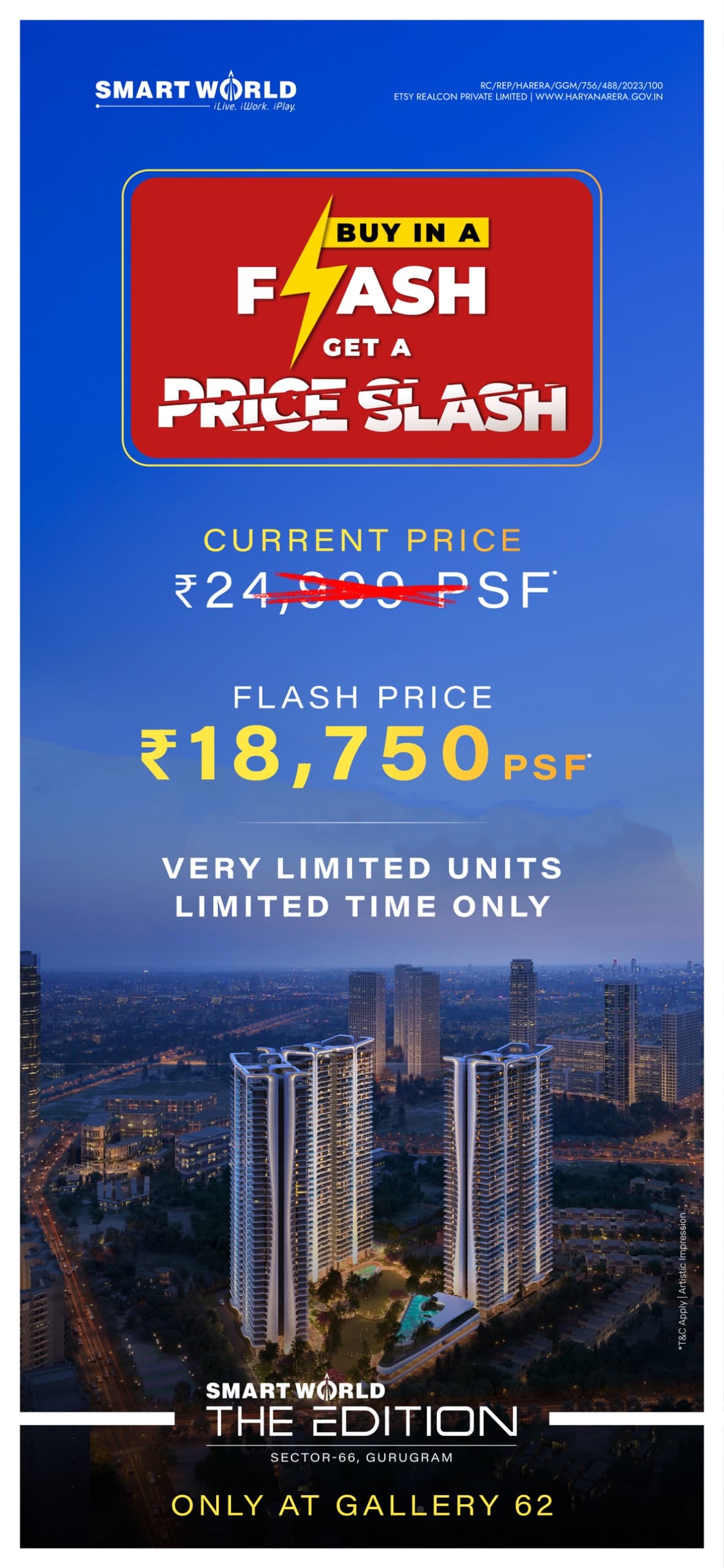 Flash Price Slash at Smart World The Edition, Gurugram, Only ₹18,750 PSF! Update