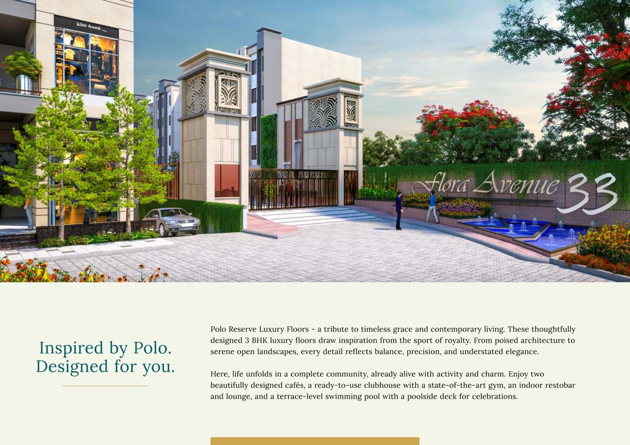 Discover Elegance at Polo Reserve Luxury Floors, Flora Avenue 33, Modern 3 BHK Update